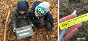 Geocaching familie aktivitet børn barn første cache guide